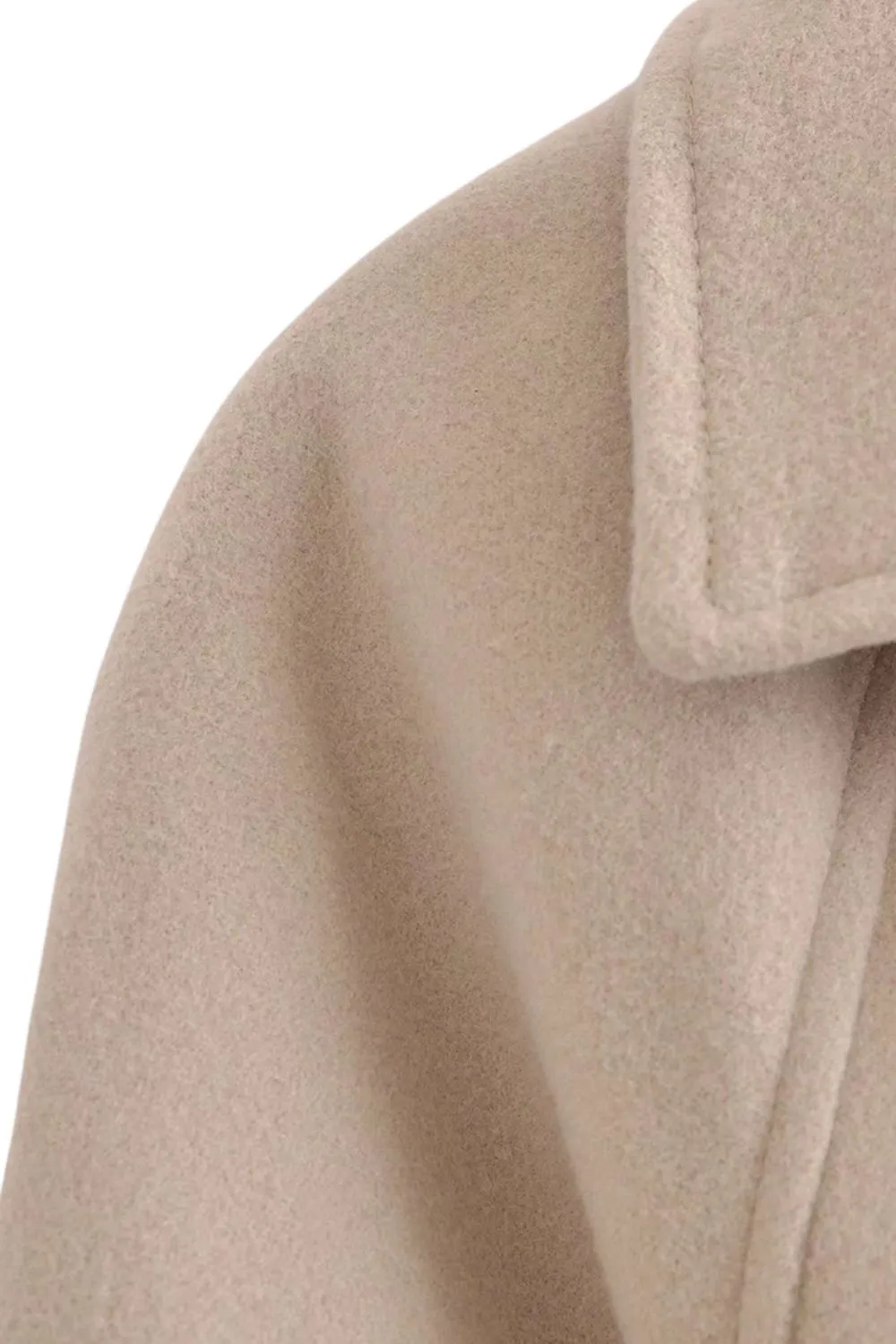 ‘ Aaron’ Collared Belted Wool Coat with Tied Waist
