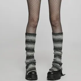 Black and White Grunge Leg Warmers