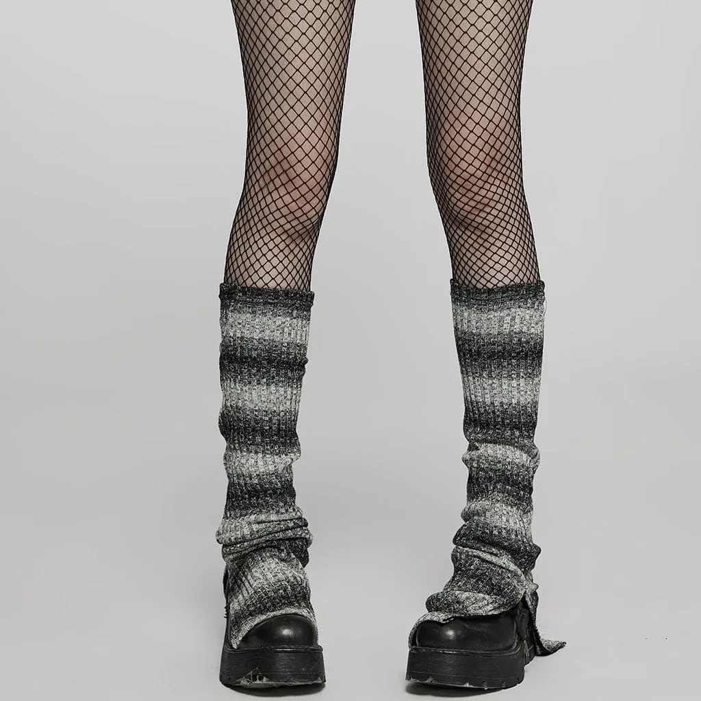 Black and White Grunge Leg Warmers