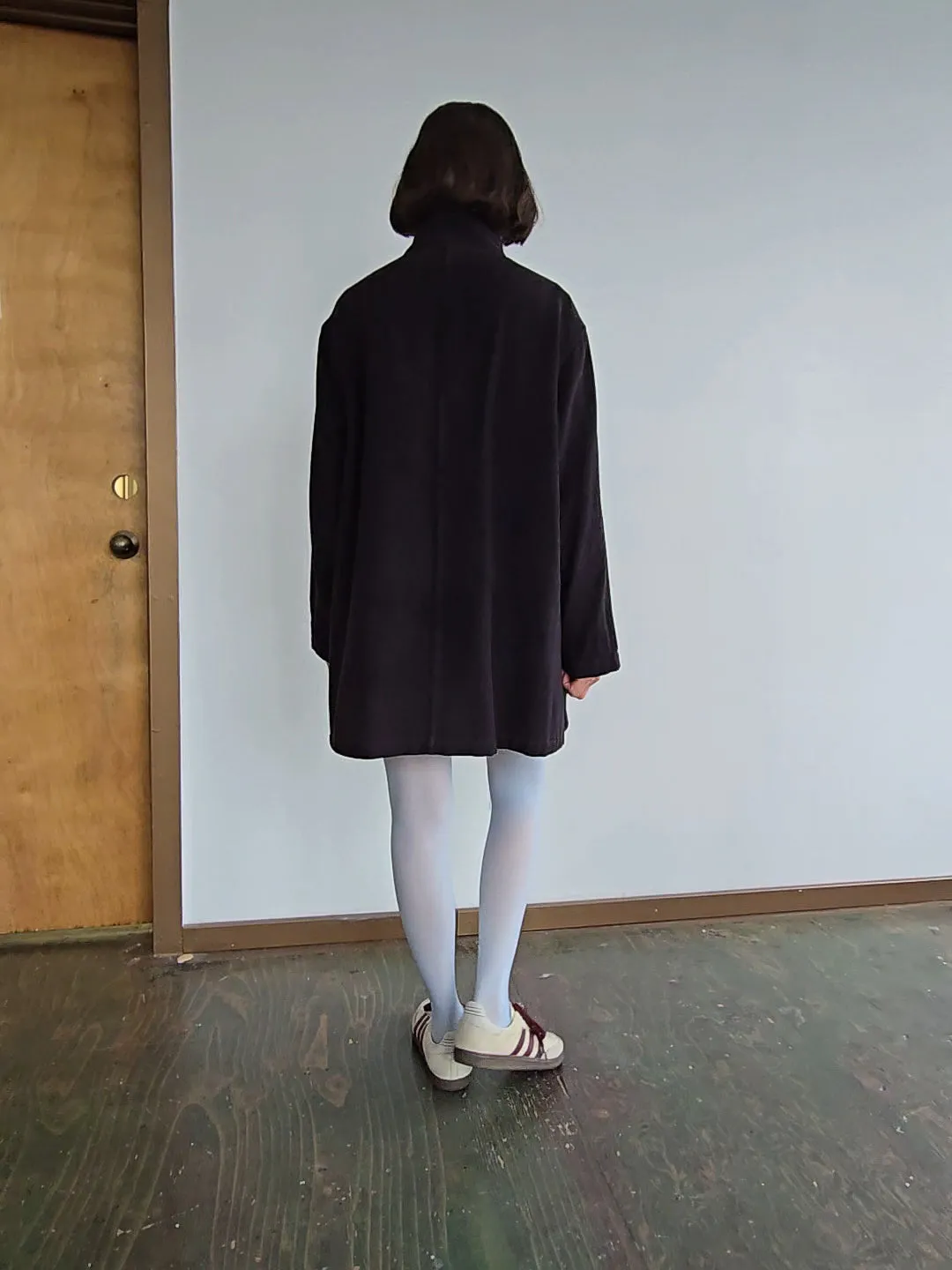 Black Wool Zip Classic Bomber (S)