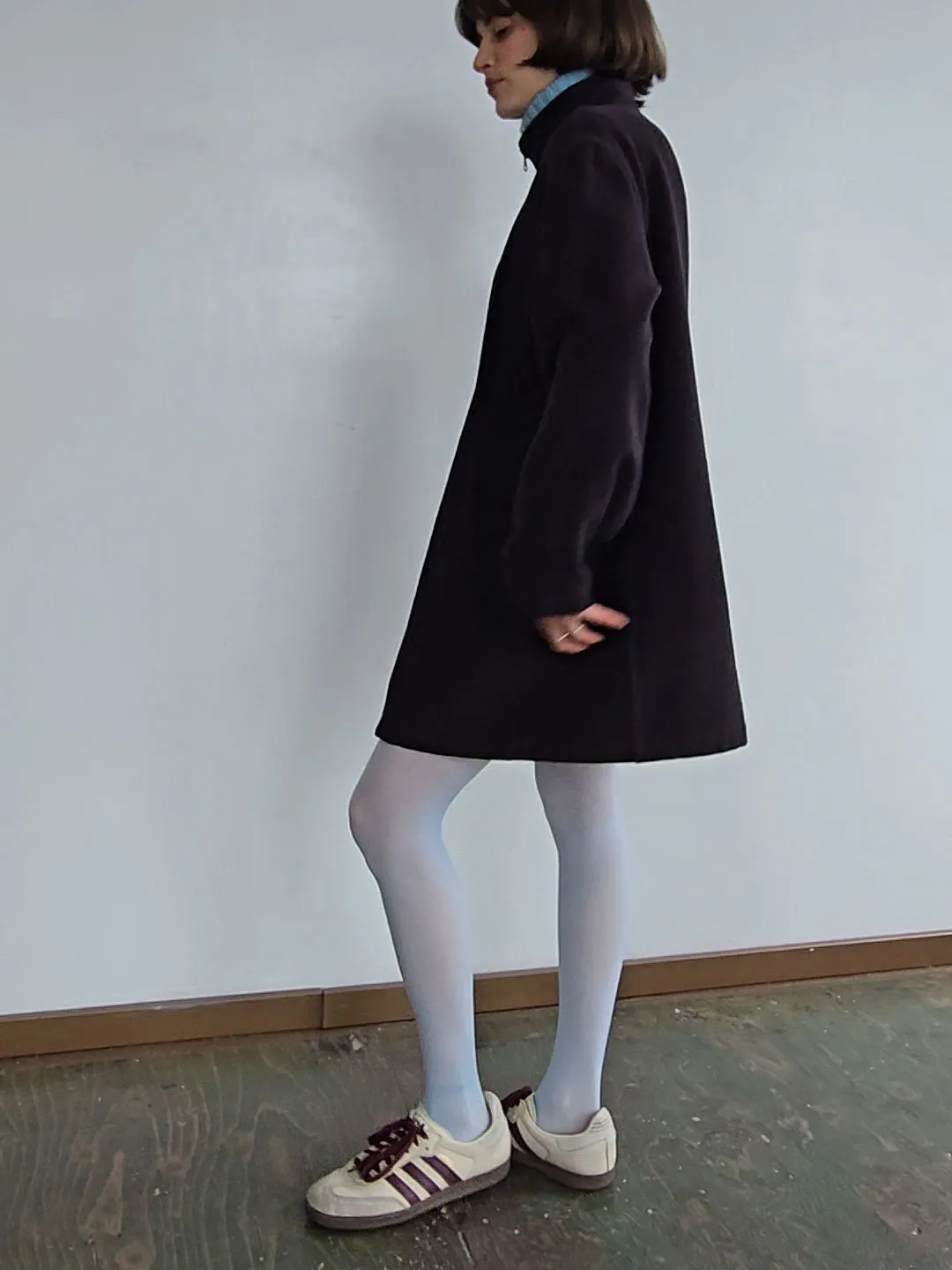Black Wool Zip Classic Bomber (S)