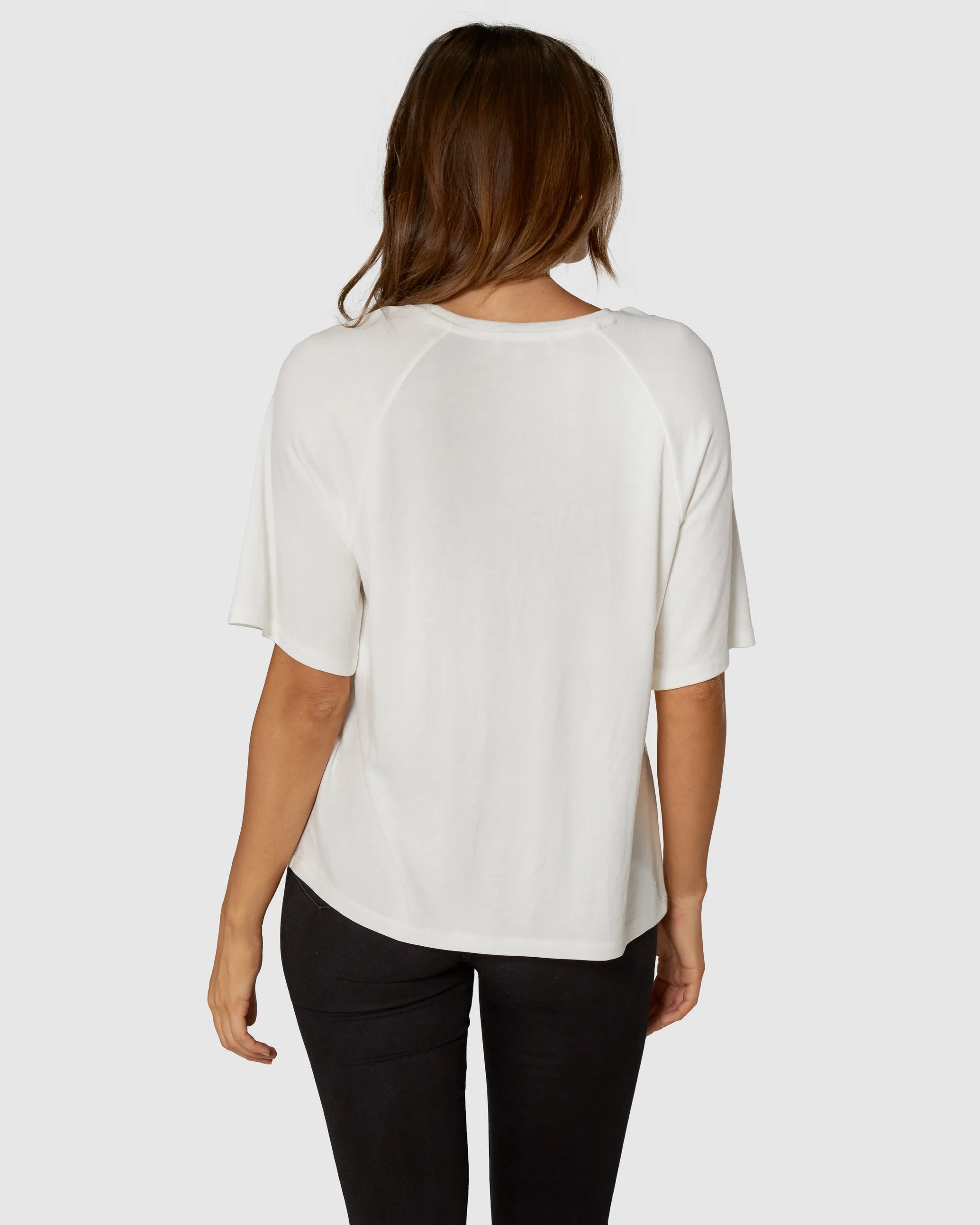 Blanc Beaded Oversized Tee - White