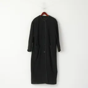 Danwear Women 12 38 Long Coat Grey Wool Cashmere Blend Vintage Classic Top