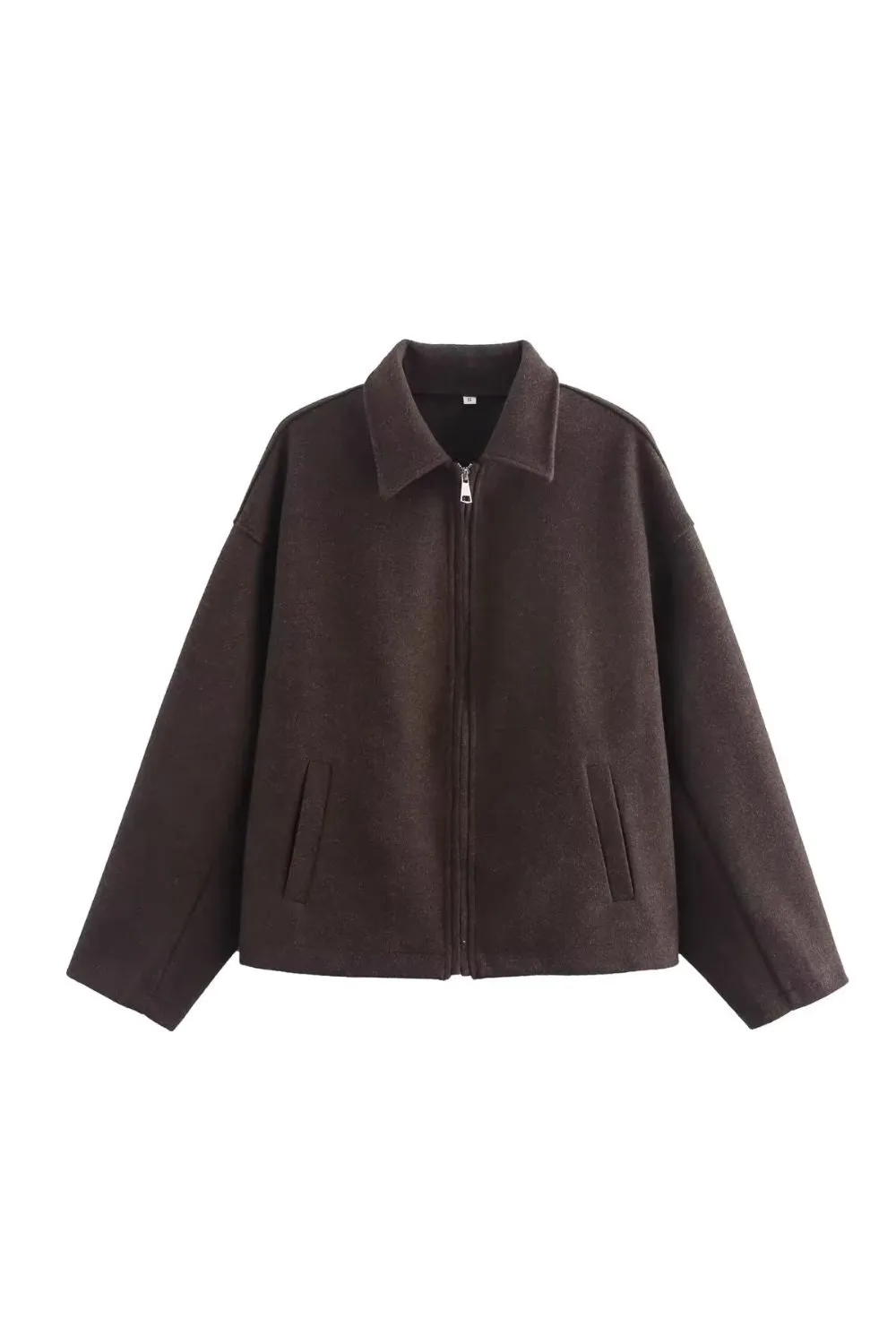 'Emily'Oversized Zippered Wool Coat（3 Color)