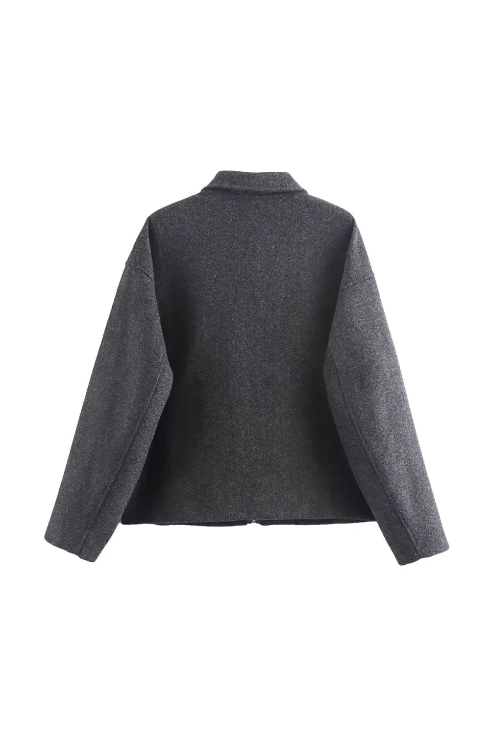 'Emily'Oversized Zippered Wool Coat（3 Color)