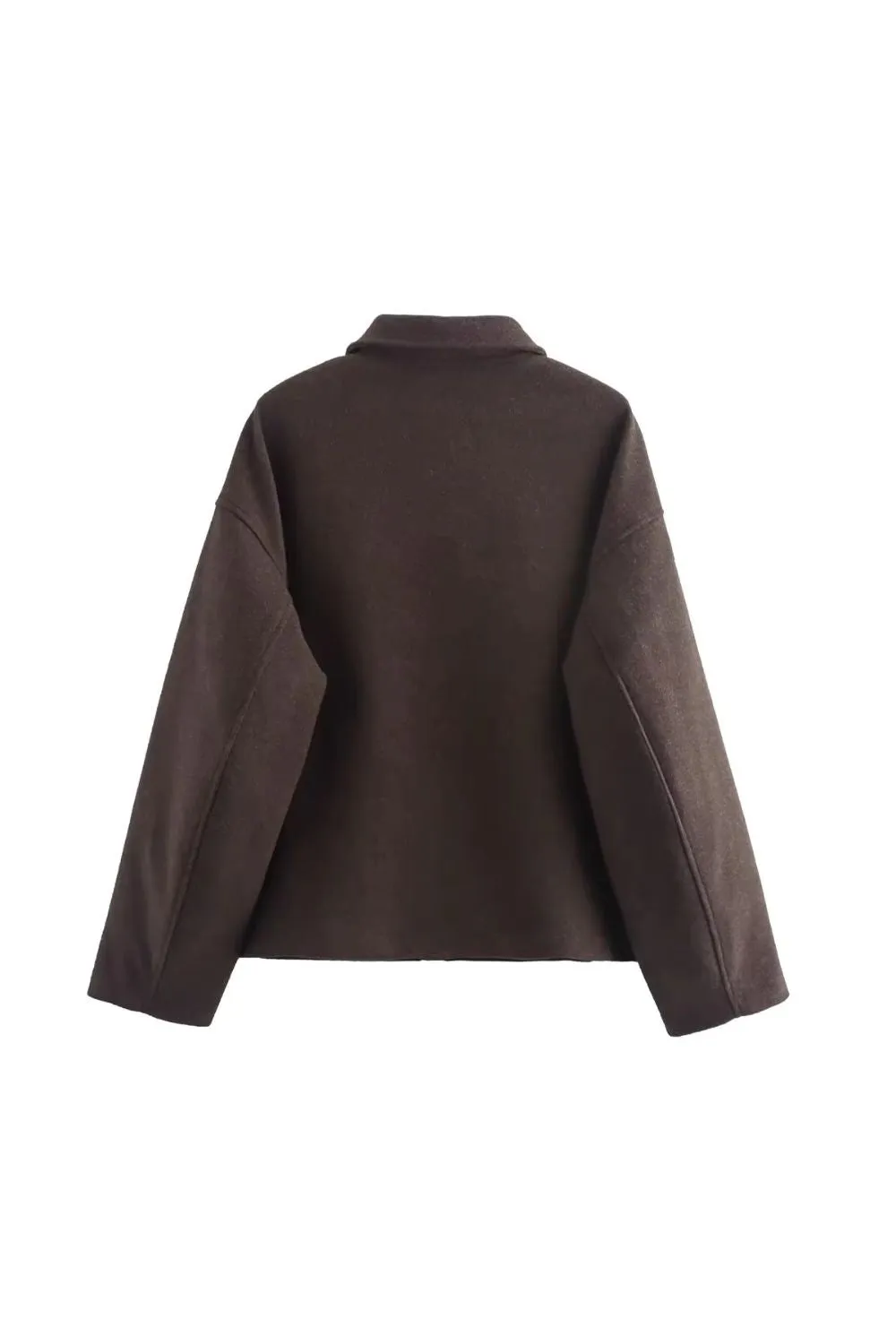 'Emily'Oversized Zippered Wool Coat（3 Color)