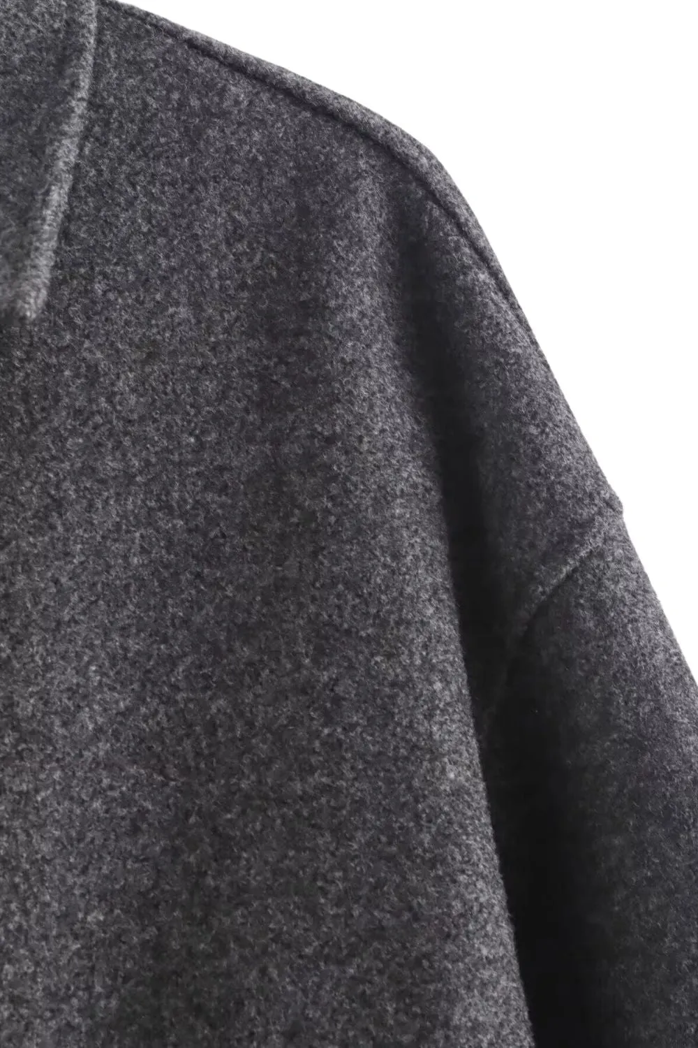 'Emily'Oversized Zippered Wool Coat（3 Color)