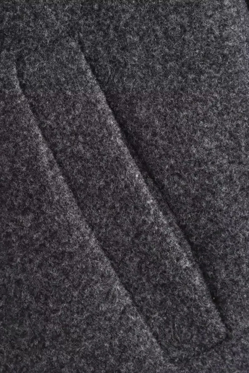 'Emily'Oversized Zippered Wool Coat（3 Color)