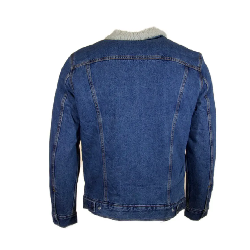 Levis Mens Original Trucker Jacket Denim Jeans Canvas Sherpa