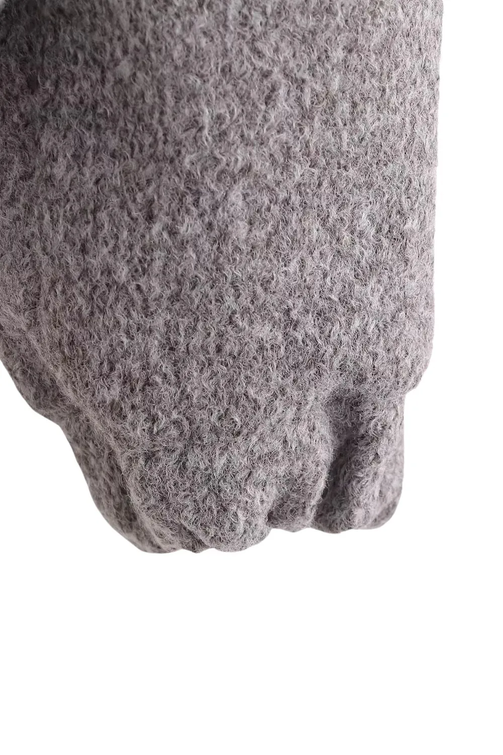 'Rose' Grey Wool Baseball-Style Jacket