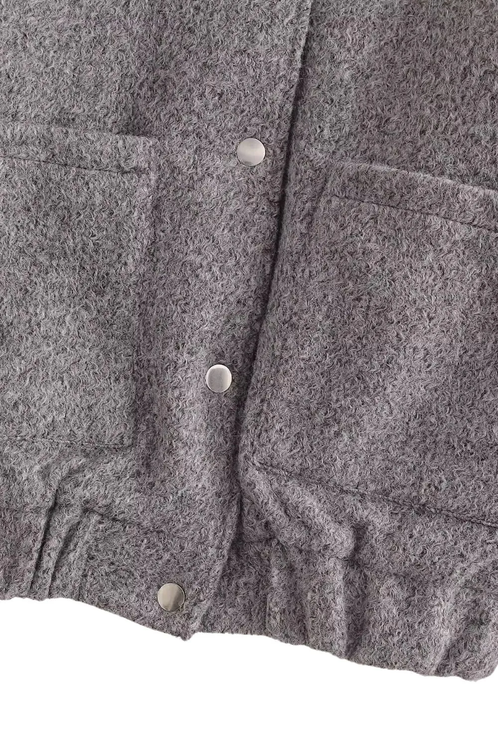 'Rose' Grey Wool Baseball-Style Jacket