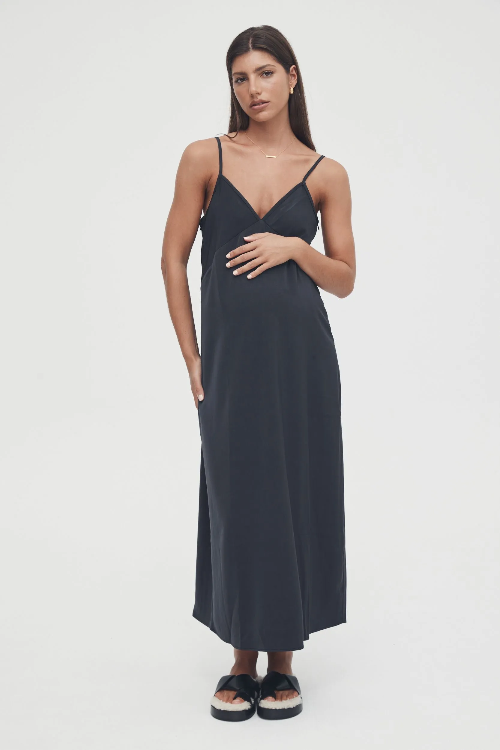 Satin Slip Dress (Ink) - FINAL SALE