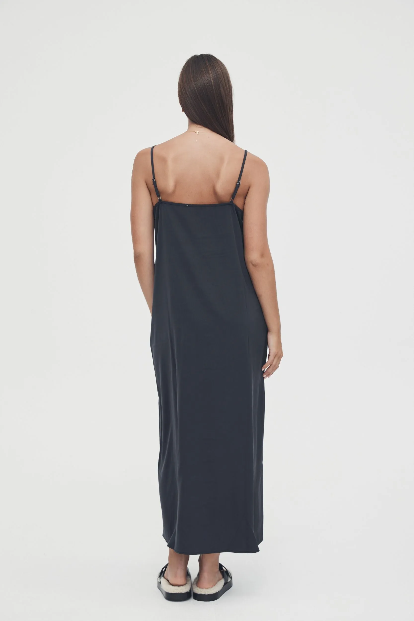 Satin Slip Dress (Ink) - FINAL SALE