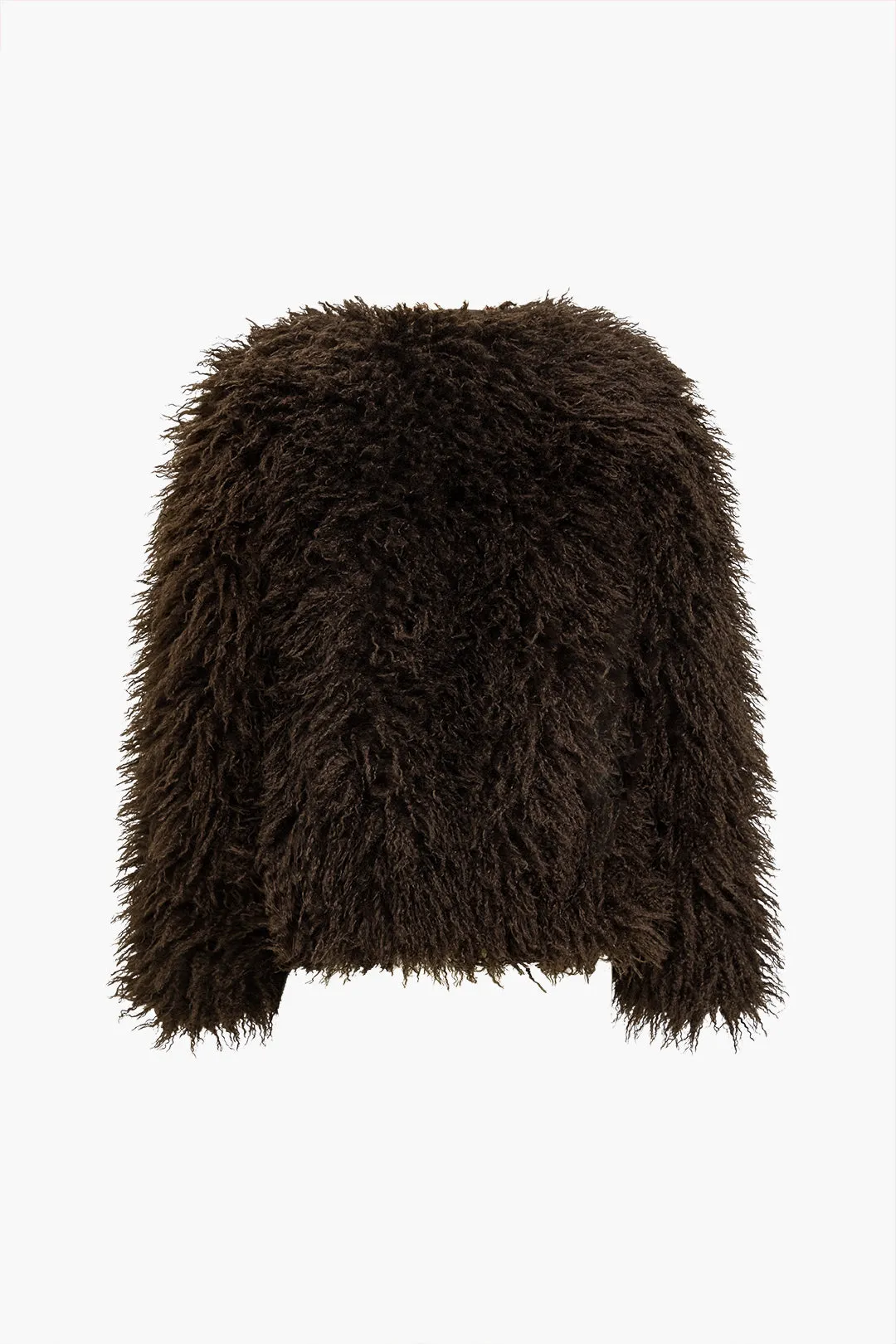 Solid Faux Fur Fringe Coat
