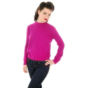 Vintage Orlon Sweater Fuchsia Color Long Sleeve Donna Dean 1950s