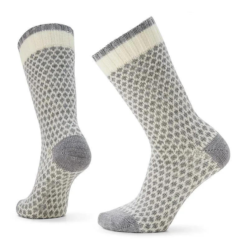 Women's Everyday Popcorn Polka Dot  Full Cushion Crew Socks Color: Natural