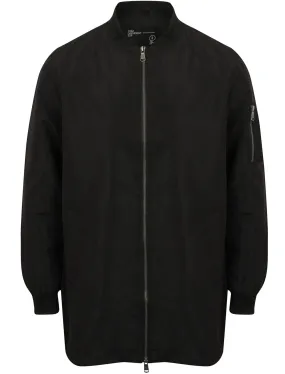 Wordsworth MA1 Longline Bomber Jacket in Black - Dissident